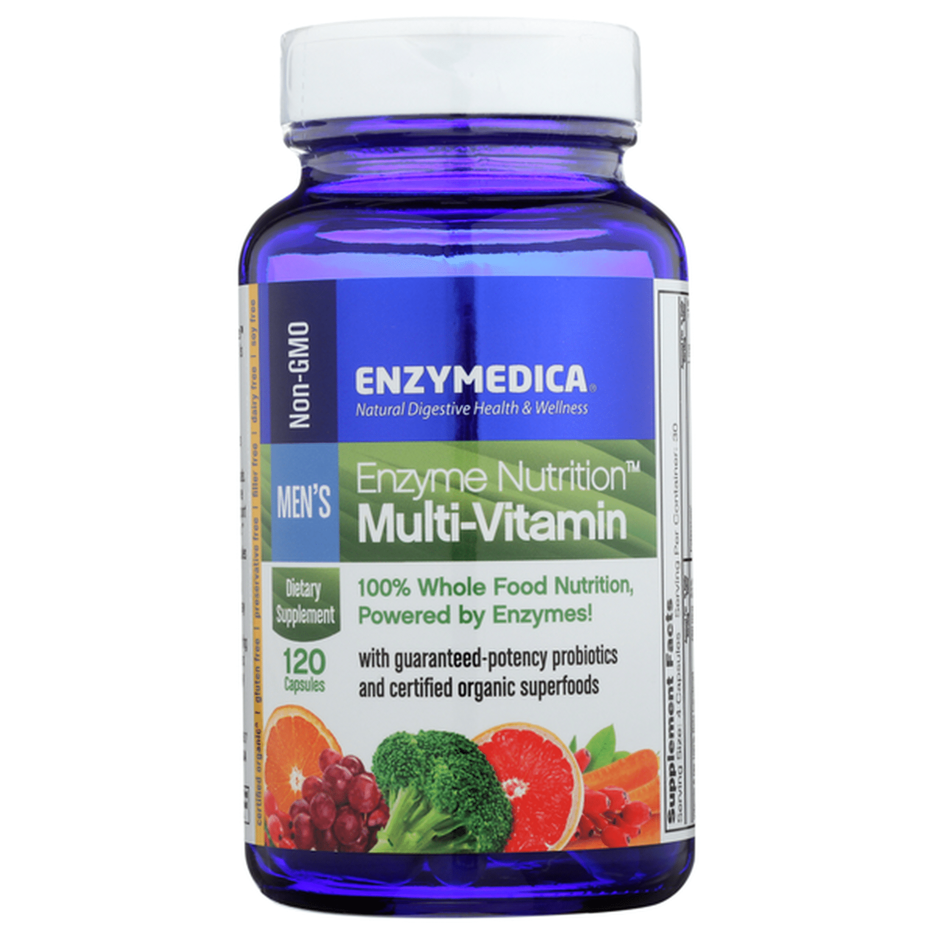 엔자이메디카 엔자임 뉴트리션 남성용 멀티 비타민 120캡슐 – 남성 건강을 고려해 효소와 영양소를 균형 있게 담은 데일리 종합 비타민