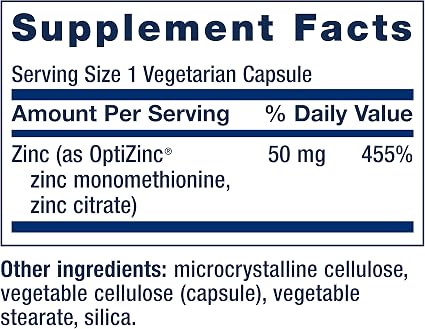 라이프익스텐션 아연 50mg 90 베지캡슐 OptiZinc 구연산아연 성분표