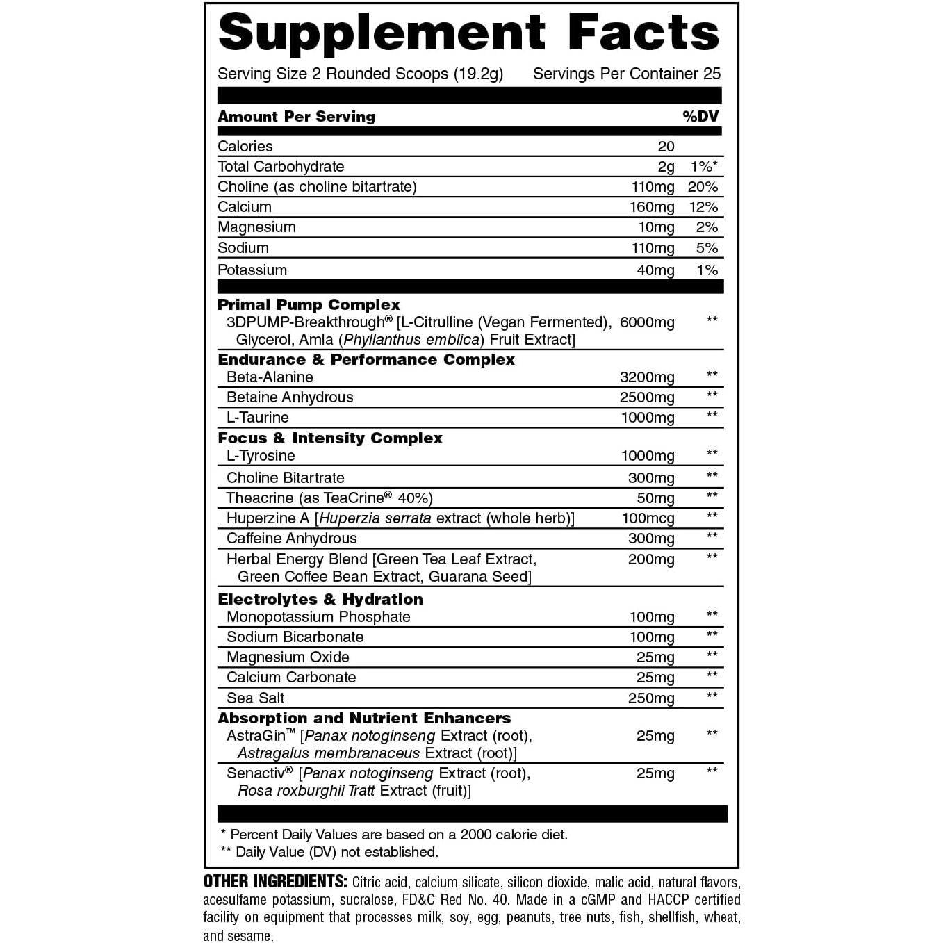 애니멀 프라이멀 로디드 프리워크아웃 – 고강도 퍼포먼스 지원