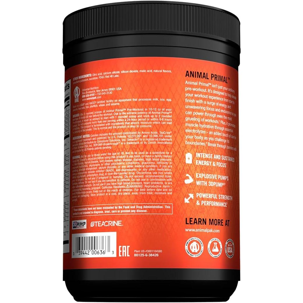 애니멀 프라이멀 로디드 프리워크아웃 – 고강도 퍼포먼스 지원