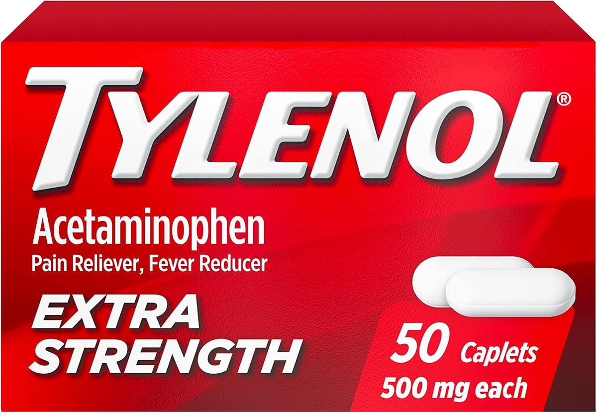 타이레놀 엑스트라 스트렝스 500mg 캐플릿 50정 정면 포장