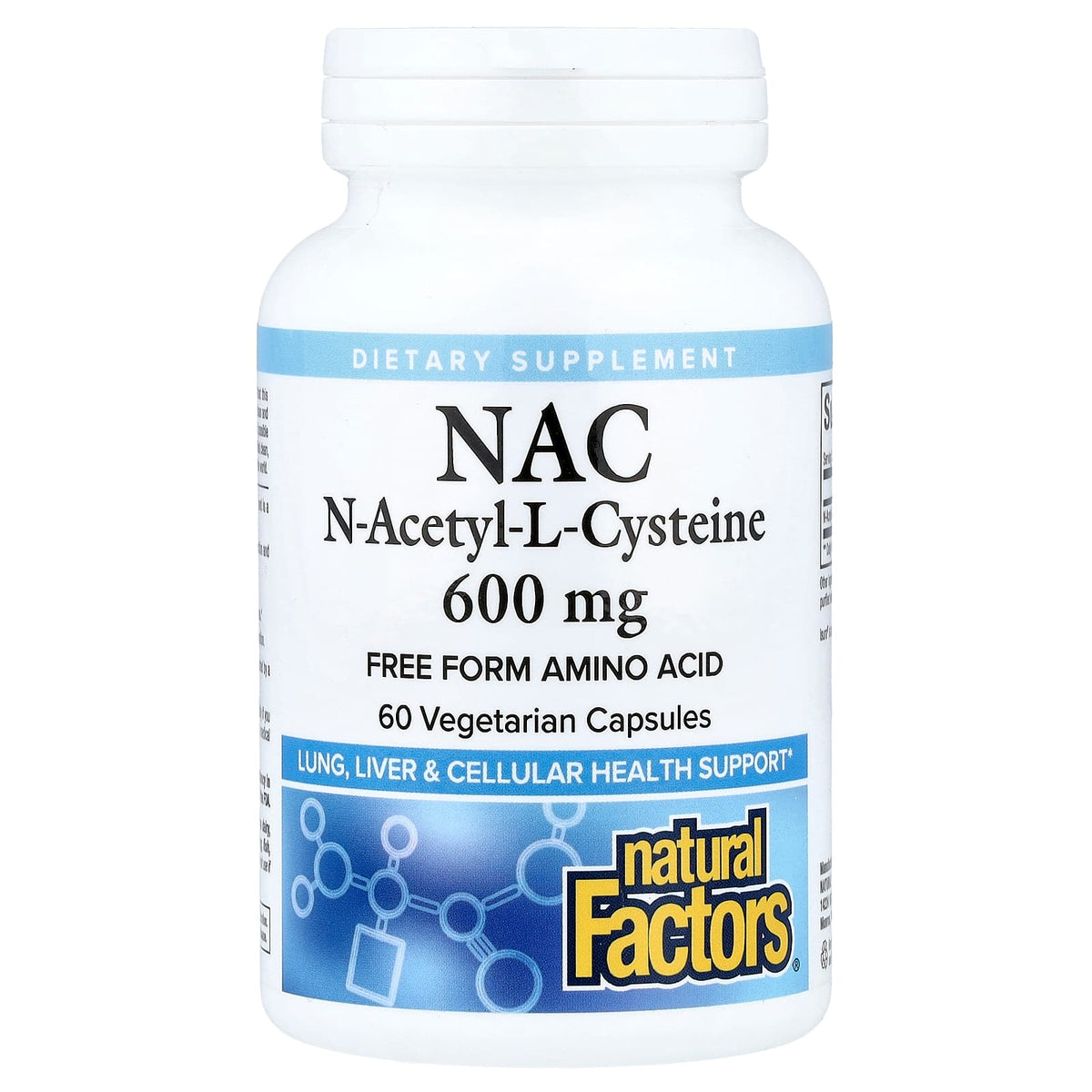 내추럴팩터스 NAC 600mg 베지 캡슐 60정 제품 정면