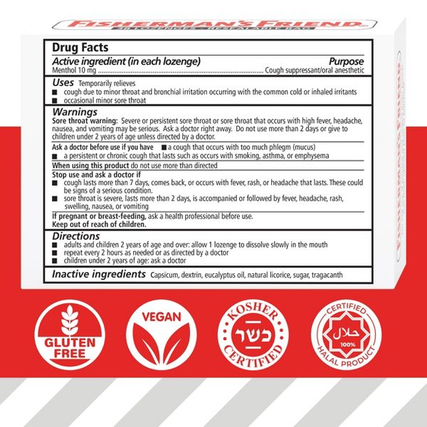 피셔맨스 프렌드 멘톨 10mg 성분 사용법 주의사항 Drug Facts
