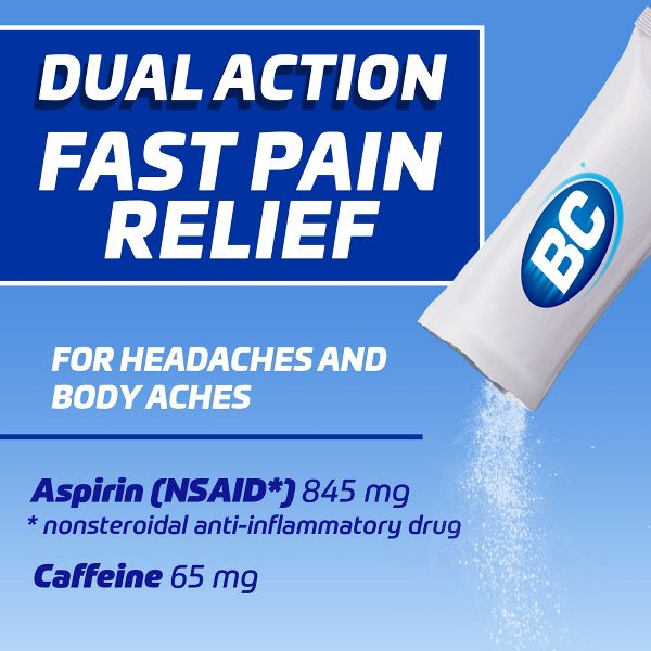 비씨 오리지널 1포 아스피린 845mg 카페인 65mg 성분 안내